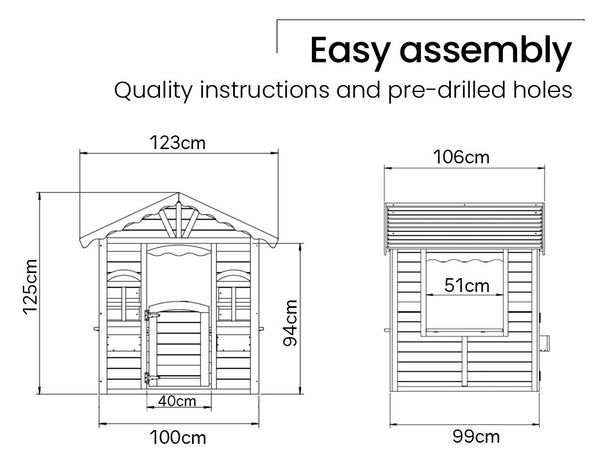 ROVO KIDS Cottage Style Wooden Outdoor Cubby House Girls Childrens Playhouse Deals499