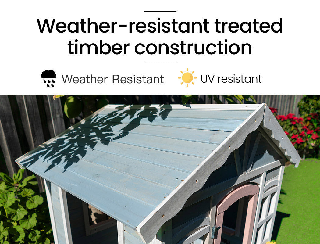 ROVO KIDS Cottage Style Wooden Outdoor Cubby House Girls Childrens Playhouse Deals499