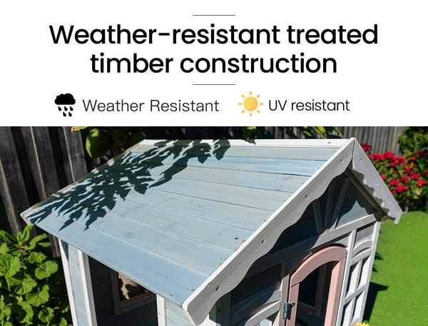 ROVO KIDS Cottage Style Wooden Outdoor Cubby House Girls Childrens Playhouse Deals499