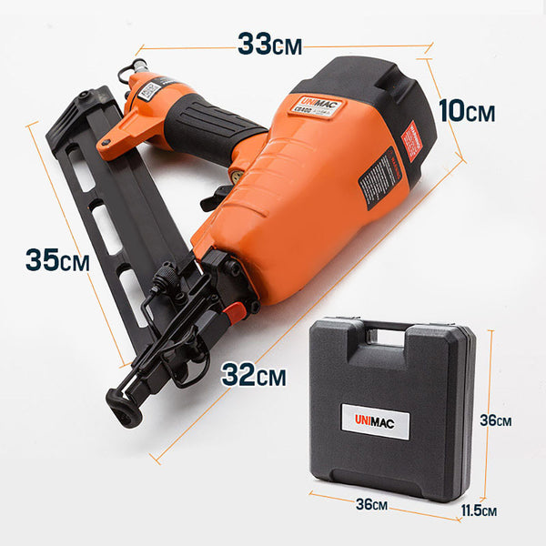 UNIMAC Finishing Air Nail Gun - Heavy Duty Angled Nailer Pneumatic Finish Deals499