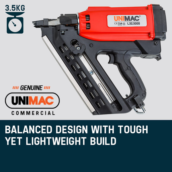 UNIMAC Cordless Framing Nailer 34 Degree Gas Nail Gun Portable Battery Charger Deals499