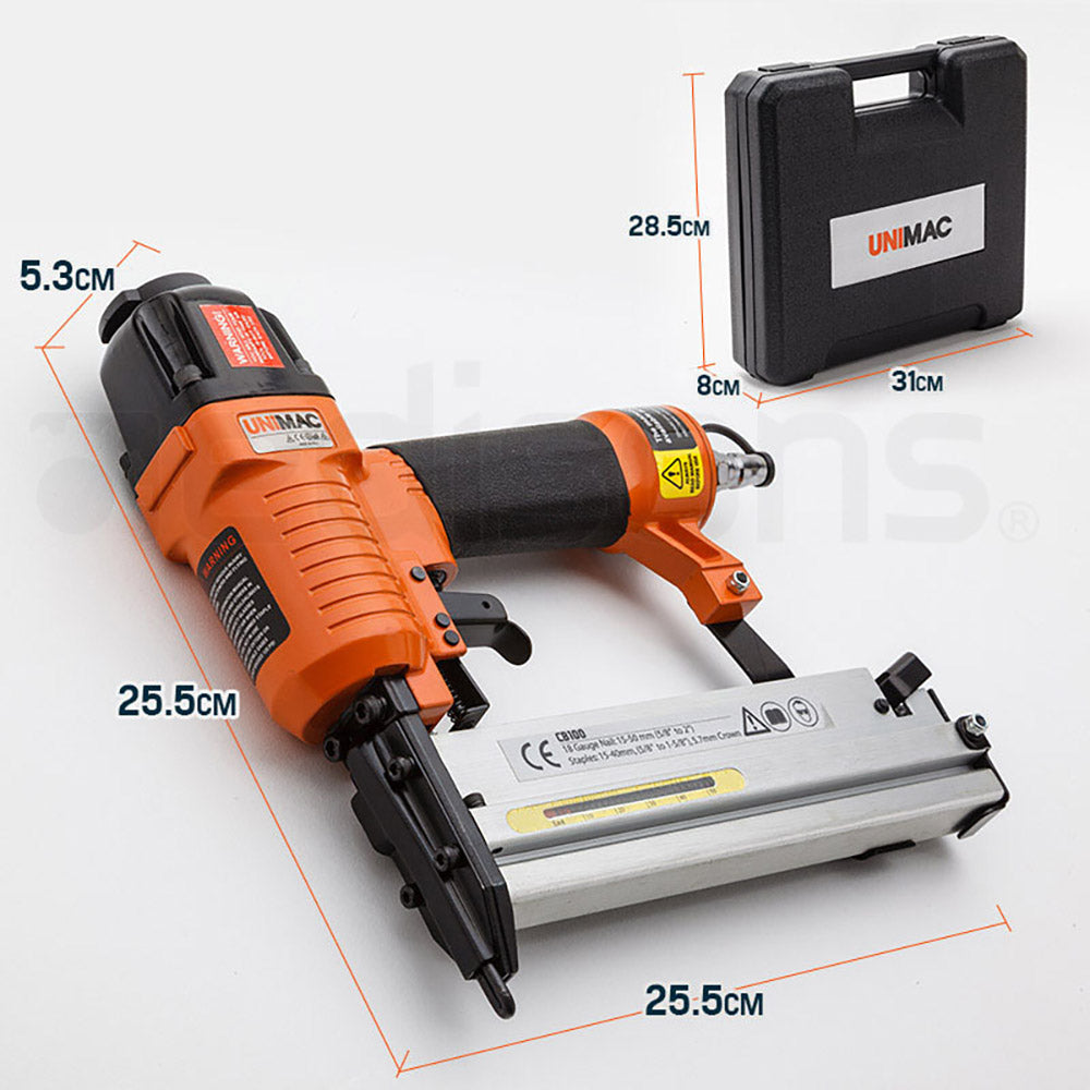 UNIMAC 2in1 Air Brad + Staple Finishing Nail Gun Pneumatic Nailer Finish Deals499