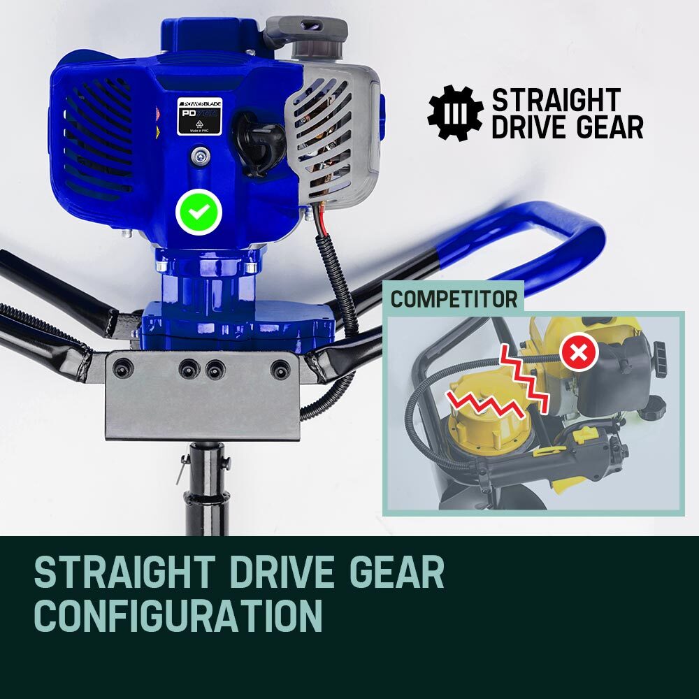 POWERBLADE Post Hole Digger 62CC Posthole Earth Auger Fence Borer Petrol Drill Deals499