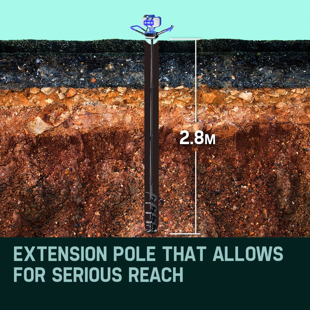 POWERBLADE Post Hole Digger 75CC Posthole Earth Auger Fence Borer Petrol Drill Deals499