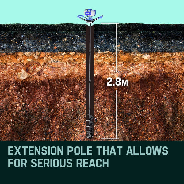 POWERBLADE Post Hole Digger 75CC Posthole Earth Auger Fence Borer Petrol Drill Deals499