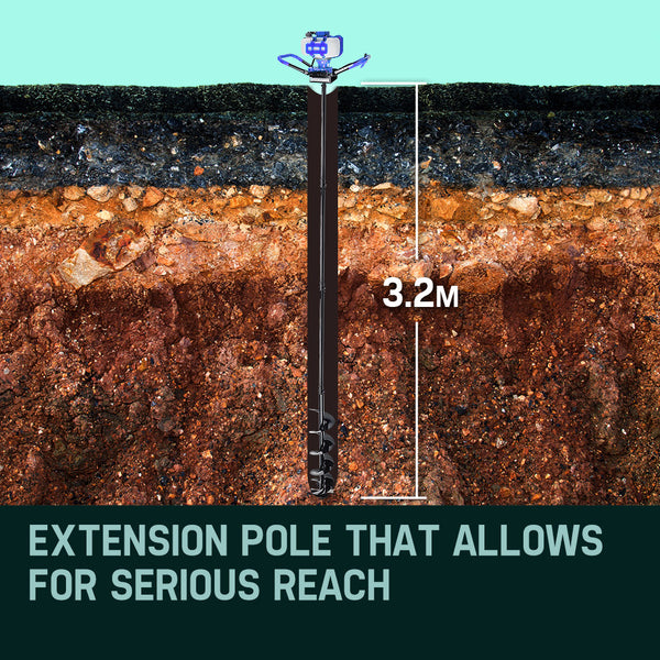 POWERBLADE 88cc Post Hole Digger Petrol Posthole Earth Auger Fence Borer Drill Deals499