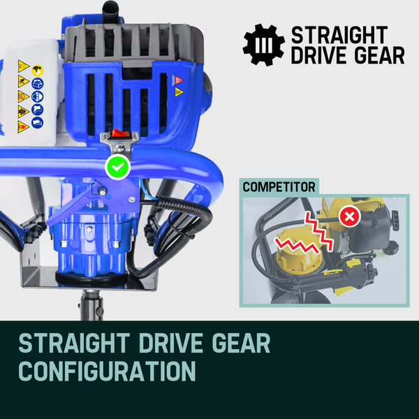 POWERBLADE 88cc Post Hole Digger Petrol Posthole Earth Auger Fence Borer Drill Deals499