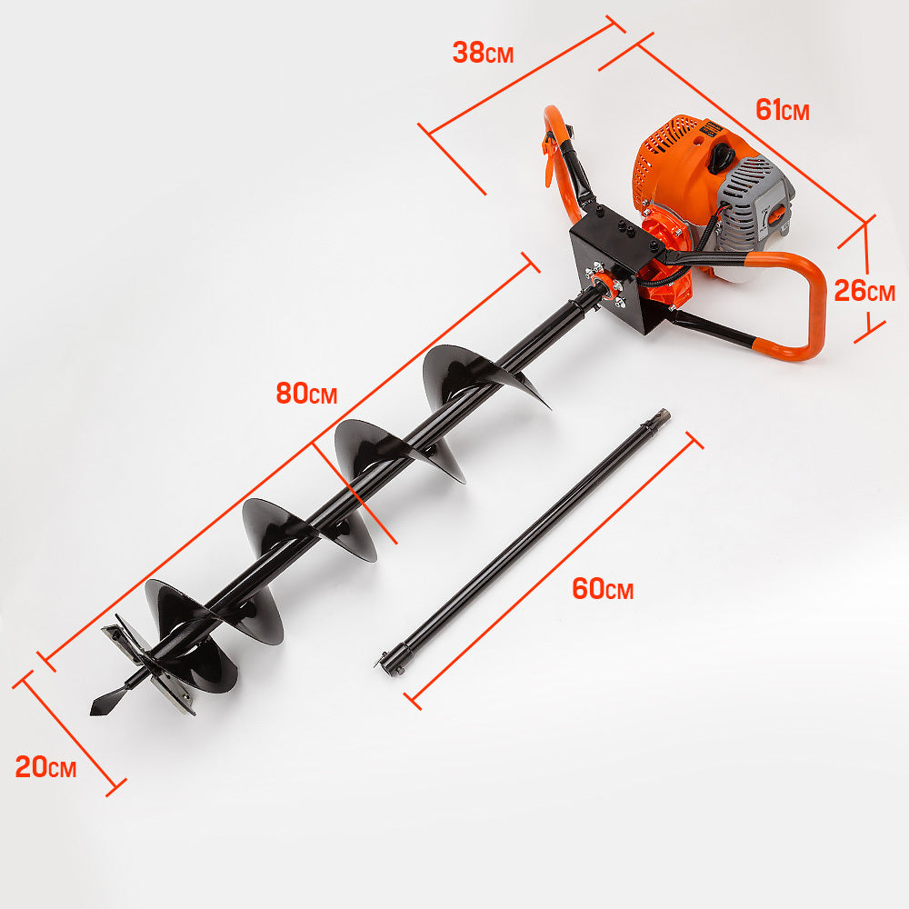 Baumr-AG Post Hole Digger 62CC Posthole Earth Auger Fence Borer Petrol Drill Bit Deals499