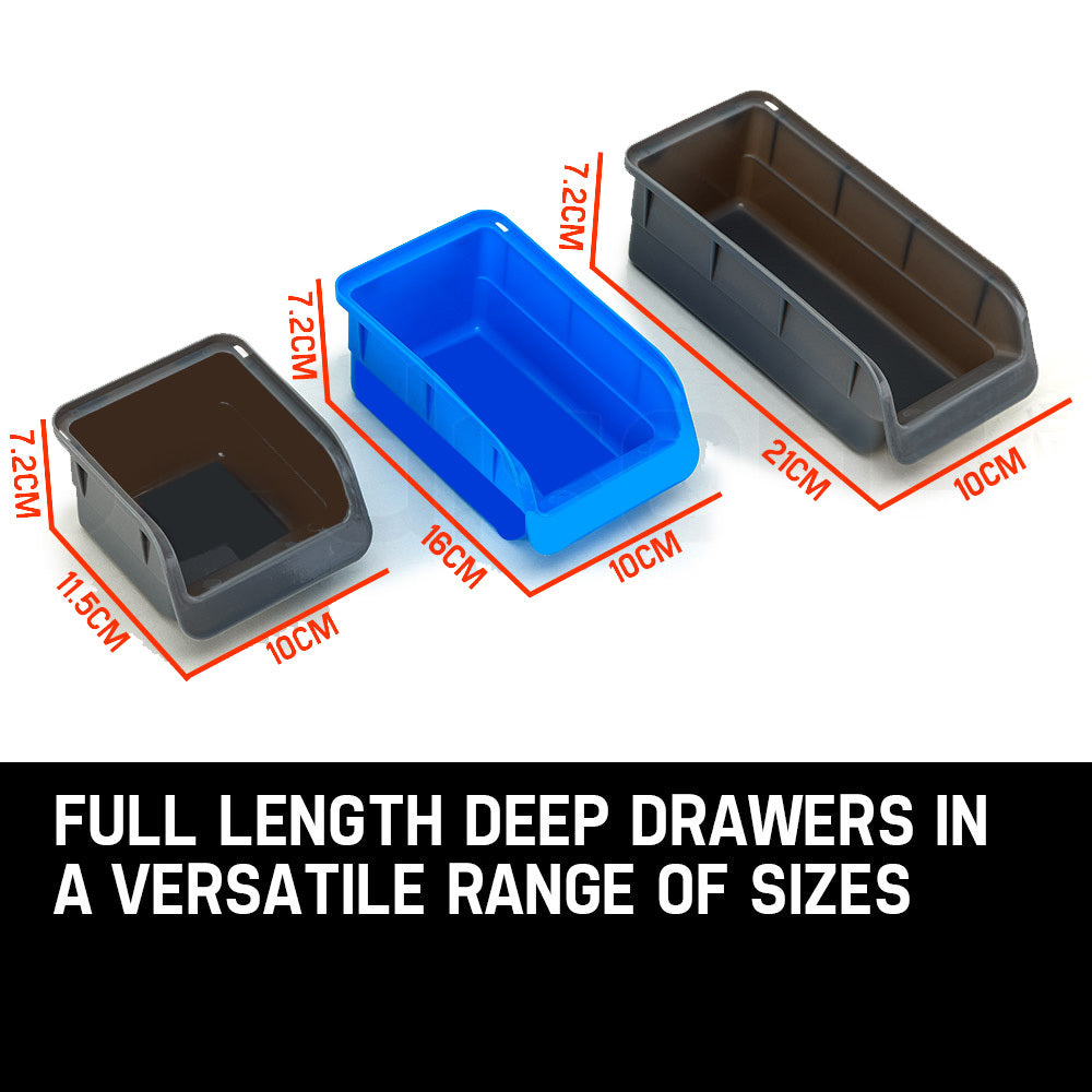 Baumr-AG 44 Part Storage Bin Rack Wall Mounted Tool Organiser Box Shelving Deals499