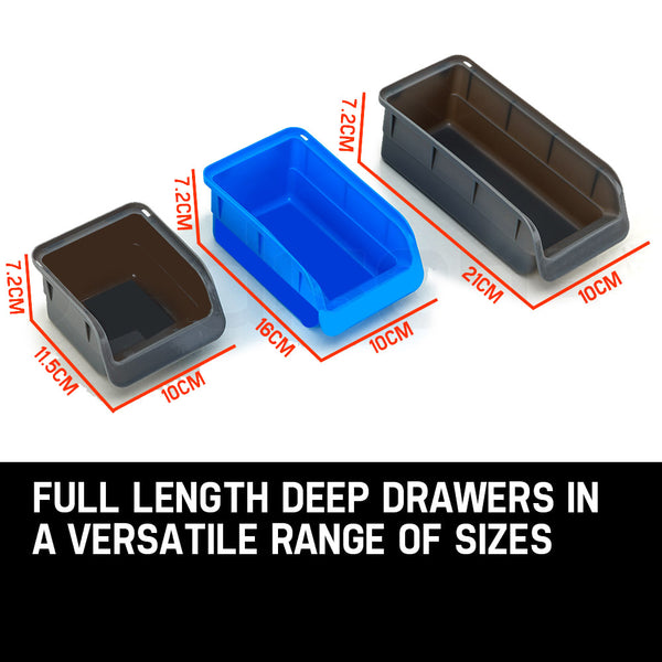 Baumr-AG 44 Part Storage Bin Rack Wall Mounted Tool Organiser Box Shelving Deals499