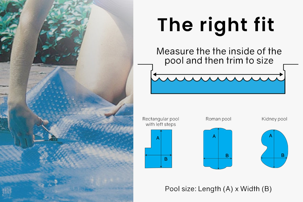 AURELAQUA Solar Swimming Pool Cover 400 Micron Heater Bubble Blanket 11x6.2m from Deals499 at Deals499