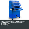 BULLET 8 Drawer Tool Box Cabinet Chest Storage Toolbox Garage Organiser Set Deals499