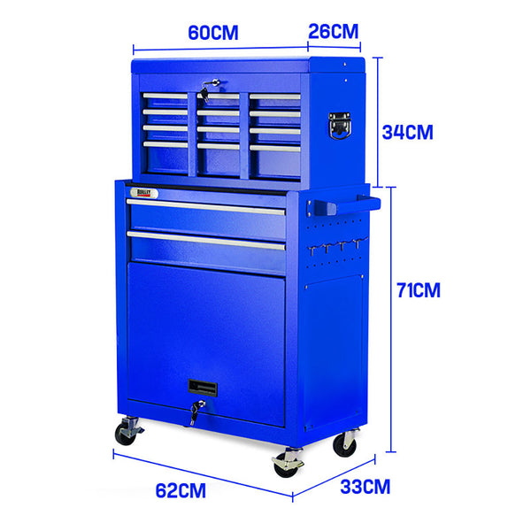 BULLET 8 Drawer Tool Box Cabinet Chest Storage Toolbox Garage Organiser Set Deals499