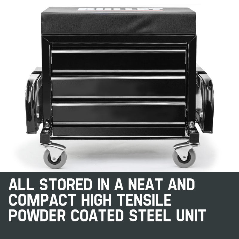 BULLET Rolling Tool Box Stool Mechanic Creeper Toolbox Seat Cushion Garage Tray Deals499