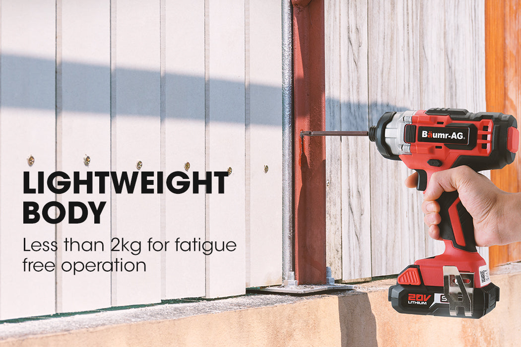 BAUMR-AG 20V Cordless Impact Driver Lithium Screwdriver Kit w/ Battery Charger Deals499