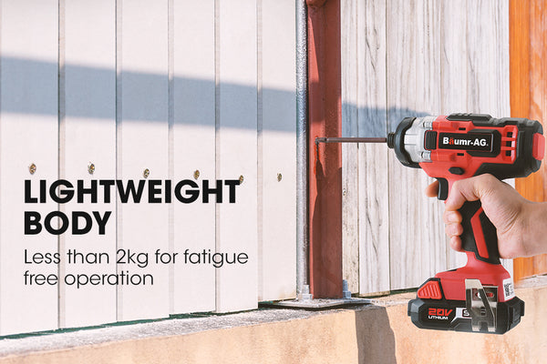 BAUMR-AG 20V Cordless Impact Driver Lithium Screwdriver Kit w/ Battery Charger Deals499