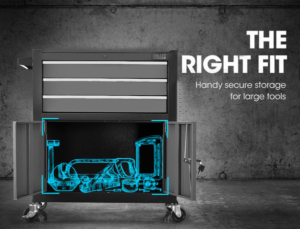 BULLET Tool Chest Cabinet Box Trolley Rolling Wheels Drawer Storage Steel Black Deals499