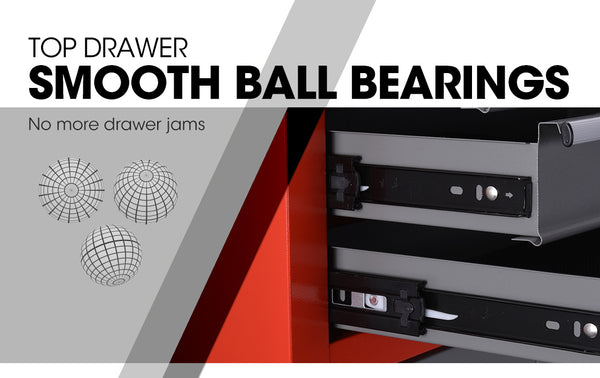 BULLET Tool Chest Cabinet Box Trolley Rolling Wheels Drawer Storage Steel Red Deals499