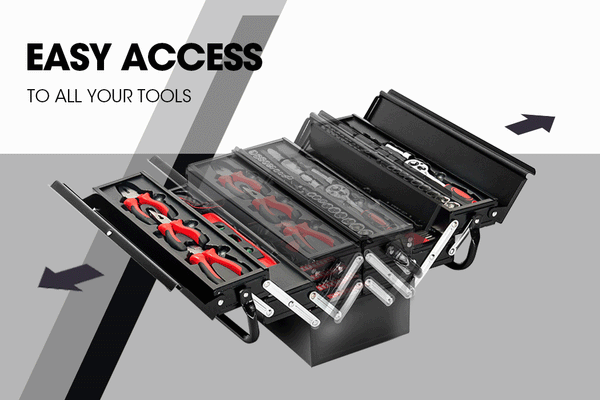 BULLET 118pc Tool Kit Box Set Metal Spanner Organizer Household Socket Toolbox Deals499