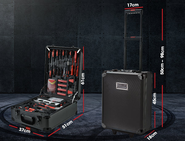 BULLET 925PC Tool Box On Wheels Kit Trolley Mobile Handle Set Toolbox Storage Deals499