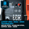 ROSSI 155Amp MIG ARC MAG Gas Gasless Welder DC Welding Machine Inverter Tool Deals499