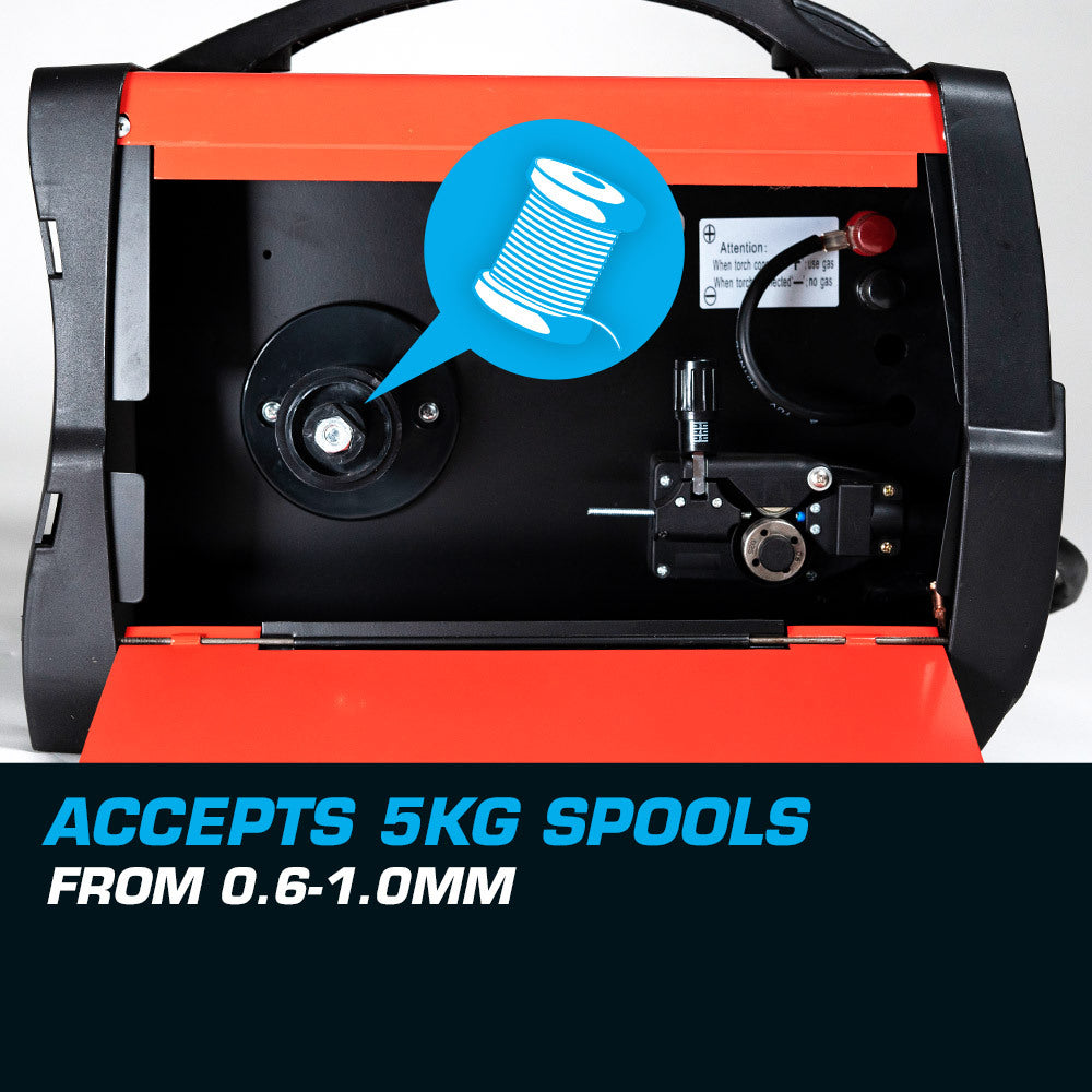 ROSSI 155Amp MIG ARC MAG Gas Gasless Welder DC Welding Machine Inverter Tool Deals499