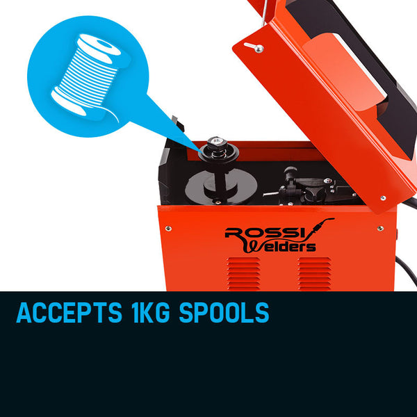 ROSSI 130Amp MIG Gas Gasless Welder Metal Inert Welding Machine Tool Deals499