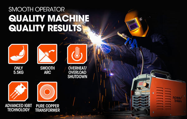 ROSSI Stick Welder 180 Amp Inverter Welding Machine MMA Portable ARC DC 180A Gas Deals499