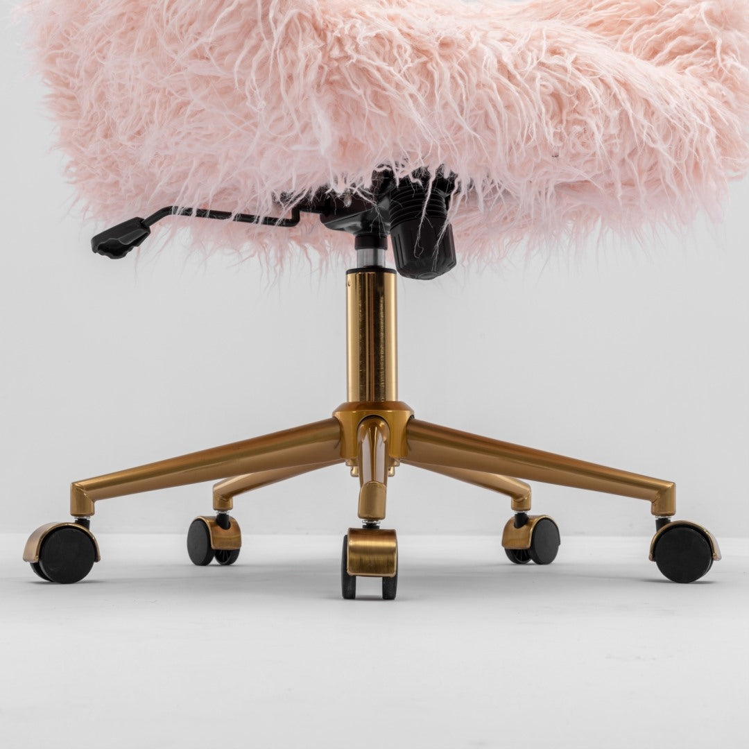 Fluffy Office Chair Faux Fur Modern Swivel Desk Chair for Women And Girls-Pink Deals499