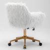 Fluffy Office Chair Faux Fur Modern Swivel Desk Chair for Women And Girls-White Deals499