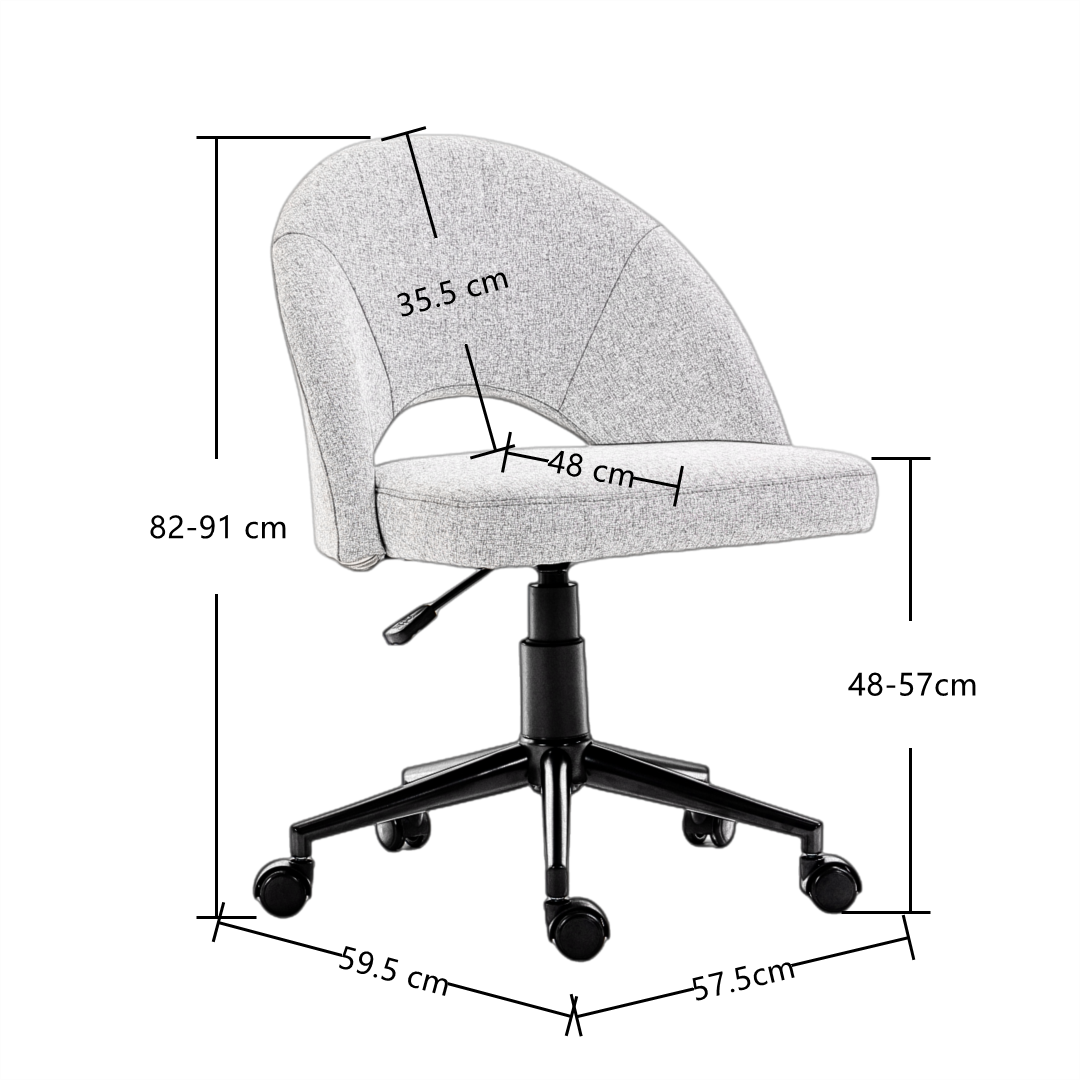 Fabric Office Chair Computer Upholstered Swivel Home Desk Chair  Grey Deals499
