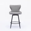 2x Swivel Bar Stools Tufted Counter Chairs with Stud Trim and Metal Base-Dark Grey Deals499
