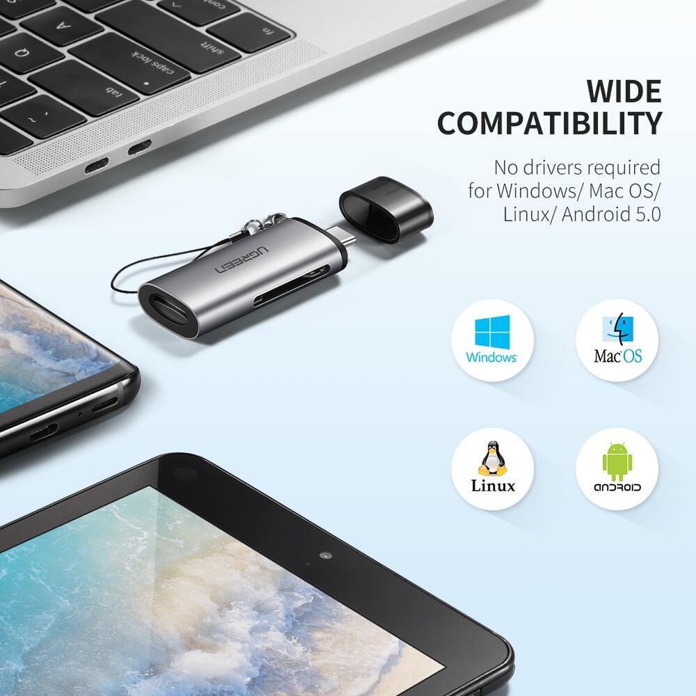 UGREEN USB-C 3.1 Card Reader For TF/SD (Grey) - 50704 Deals499