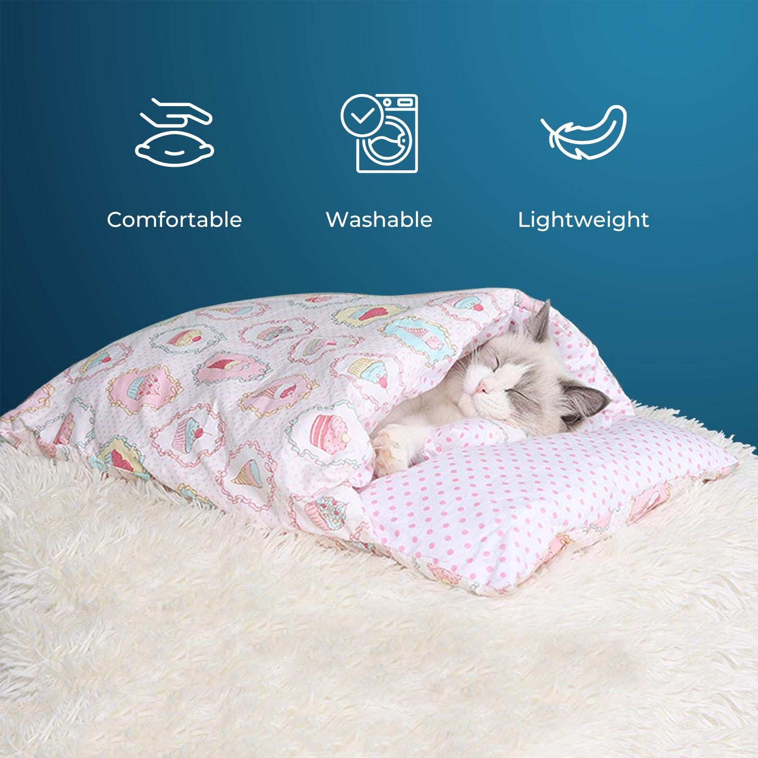 Floofi Pet Sleeping Bag (L size Fortune Cat) FI-PB-102-KT from Deals499 at Deals499