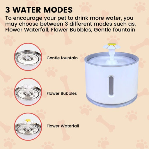 Floofi Pet Water Fountain 2.4L with Stainless Steel Blue FI-WD-112-ZM Deals499