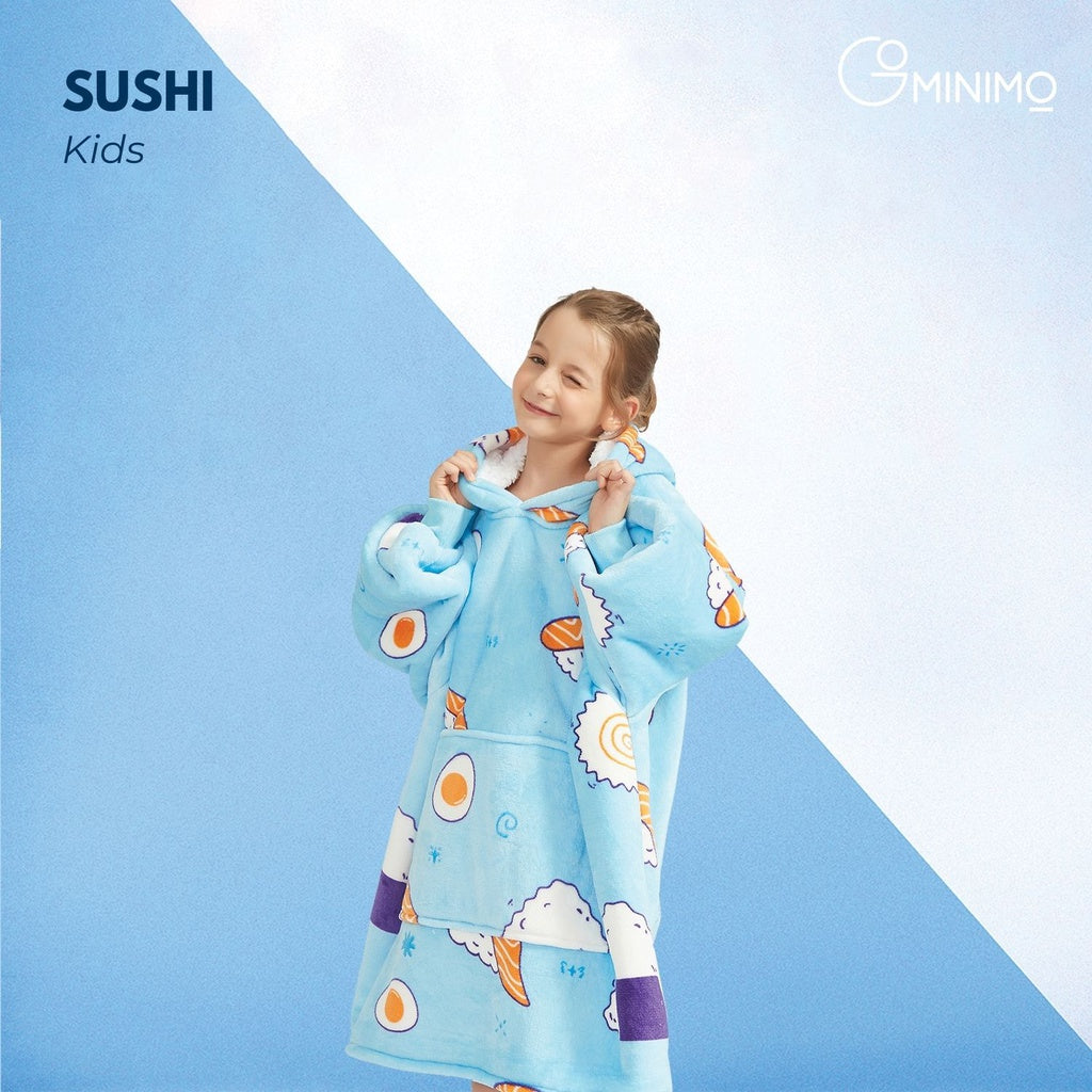 GOMINIMO Hoodie Blanket Kids Sushi Blue HM-HB-114-AYS from Deals499 at Deals499