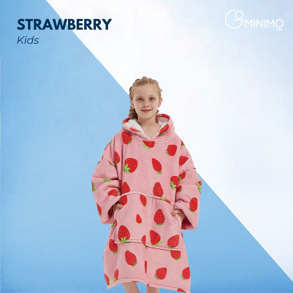GOMINIMO Hoodie Blanket Kids Strawberry Pink HM-HB-113-AYS from Deals499 at Deals499