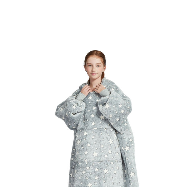 GOMINIMO Hoodie Blanket Kids Glow In Dark Star Grey HM-HB-116-AYS from Deals499 at Deals499