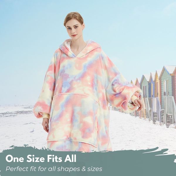 GOMINIMO Hoodie Blanket Adult Tie-Dyed Beige GO-HB-125-AYS from Deals499 at Deals499