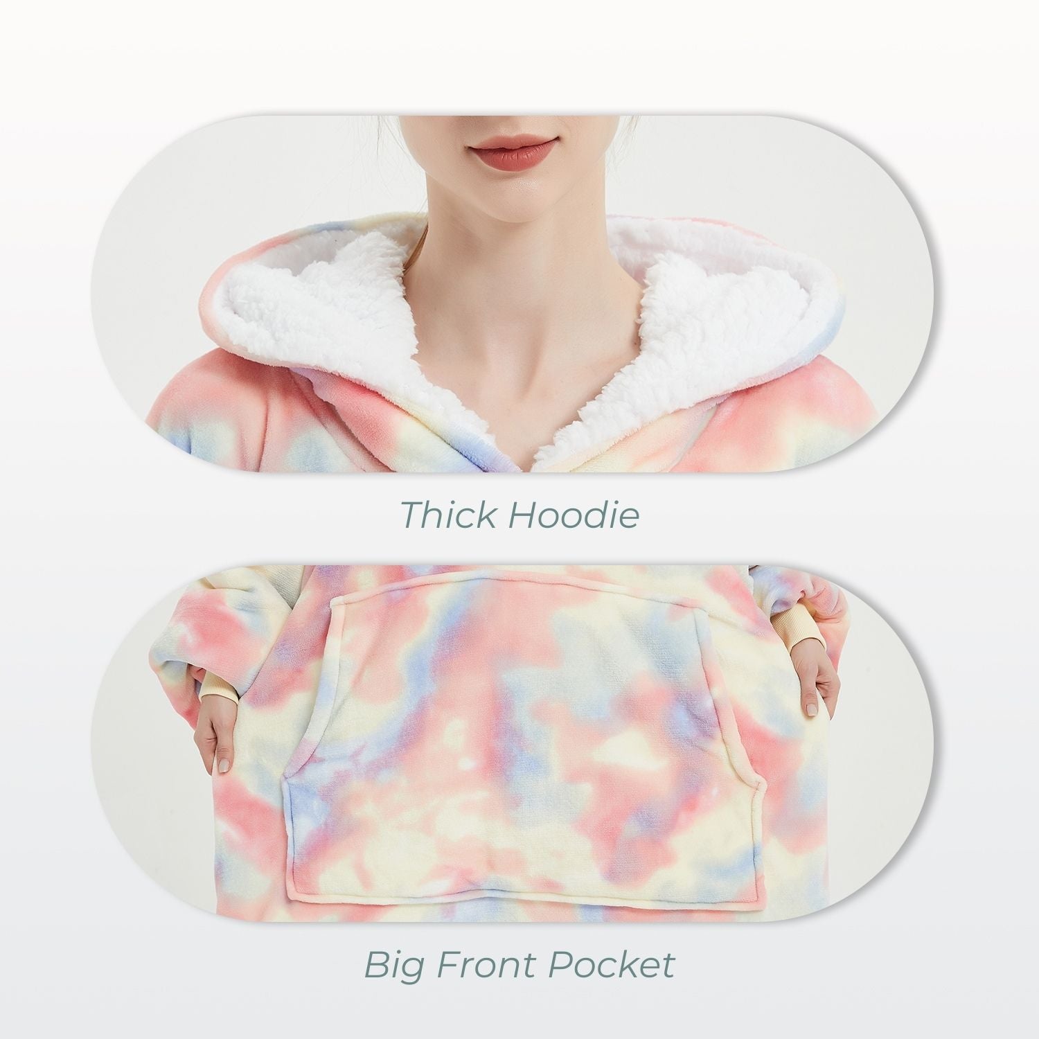 GOMINIMO Hoodie Blanket Adult Tie-Dyed Beige GO-HB-125-AYS from Deals499 at Deals499