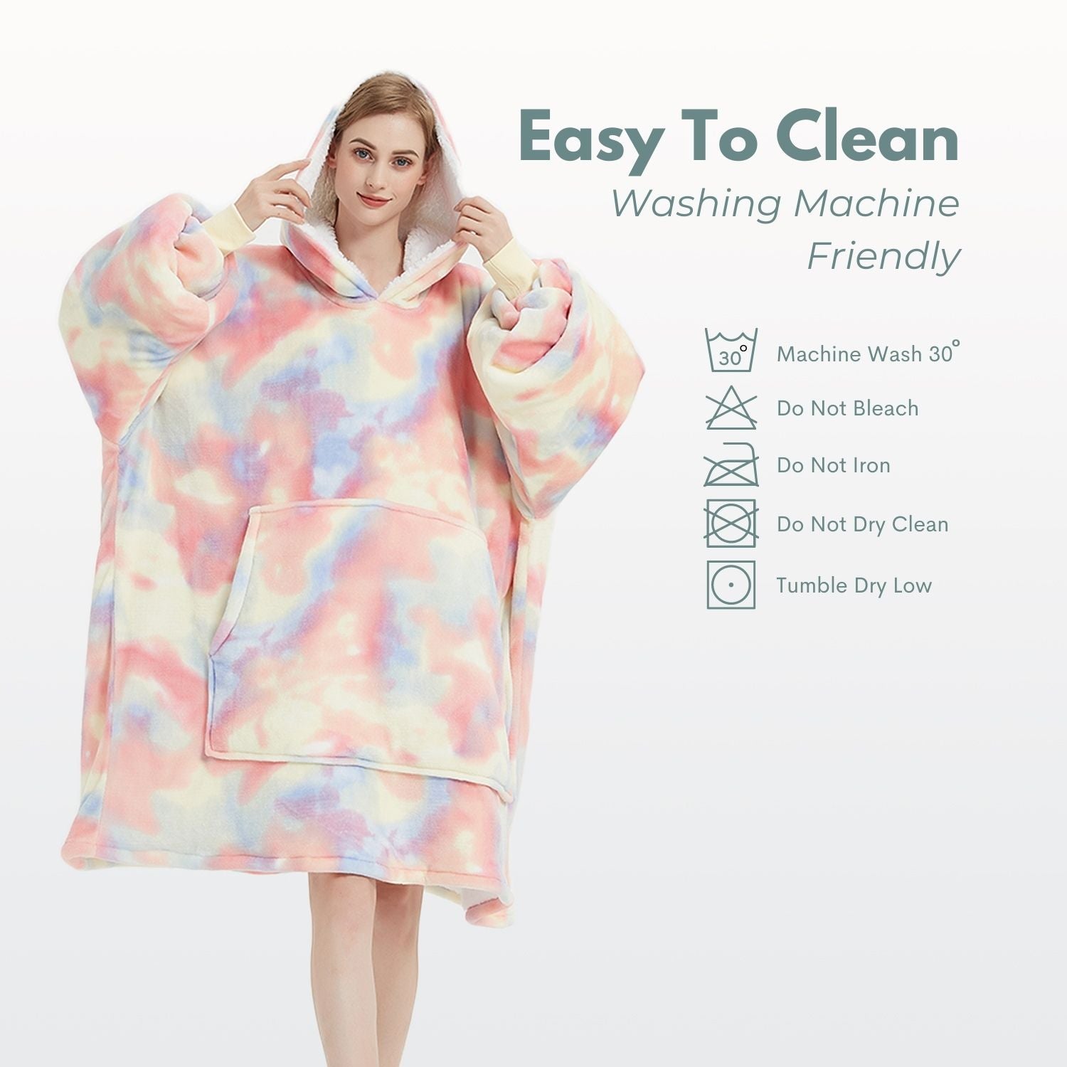 GOMINIMO Hoodie Blanket Adult Tie-Dyed Beige GO-HB-125-AYS from Deals499 at Deals499