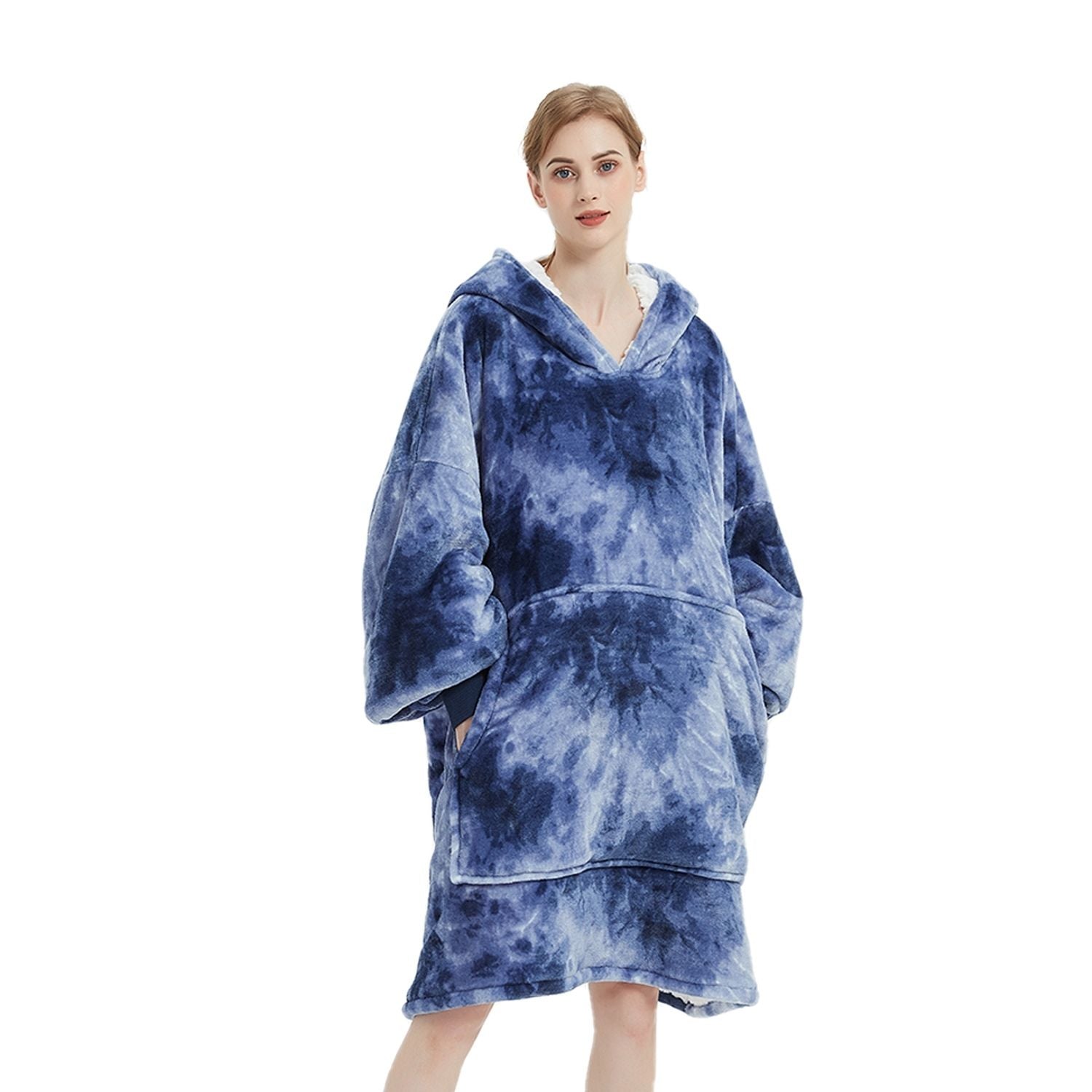 GOMINIMO Hoodie Blanket Adult Tie-Dyed Blue GO-HB-127-AYS from Deals499 at Deals499
