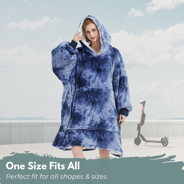 GOMINIMO Hoodie Blanket Adult Tie-Dyed Blue GO-HB-127-AYS from Deals499 at Deals499