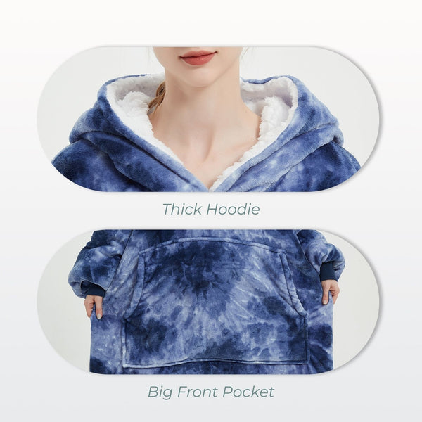 GOMINIMO Hoodie Blanket Adult Tie-Dyed Blue GO-HB-127-AYS from Deals499 at Deals499