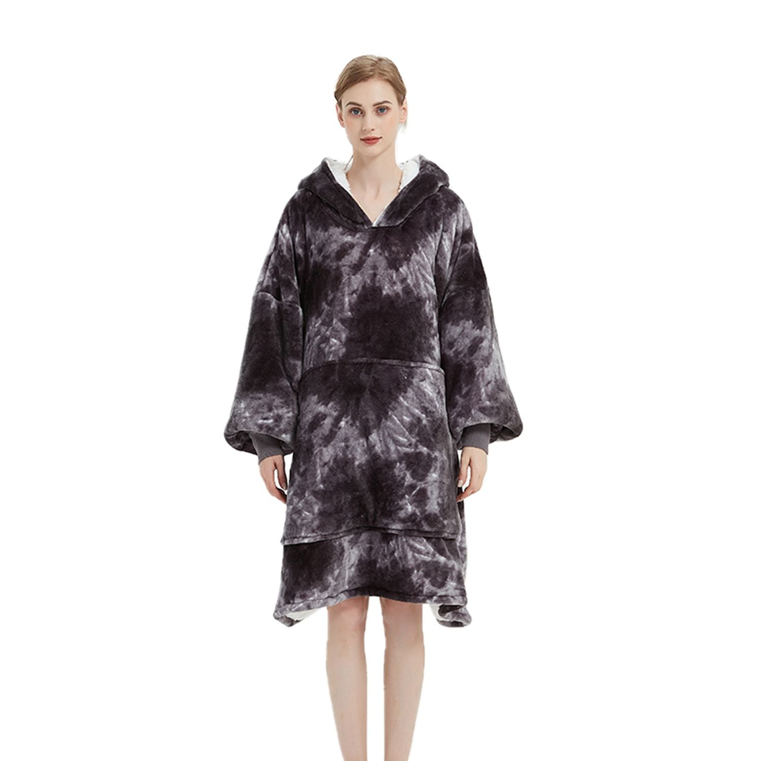 GOMINIMO Hoodie Blanket Adult Tie-Dyed Grey GO-HB-128-AYS from Deals499 at Deals499