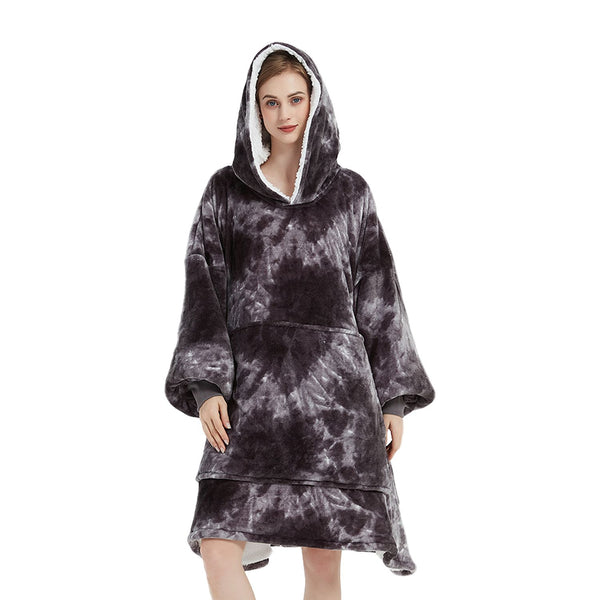 GOMINIMO Hoodie Blanket Adult Tie-Dyed Grey GO-HB-128-AYS from Deals499 at Deals499