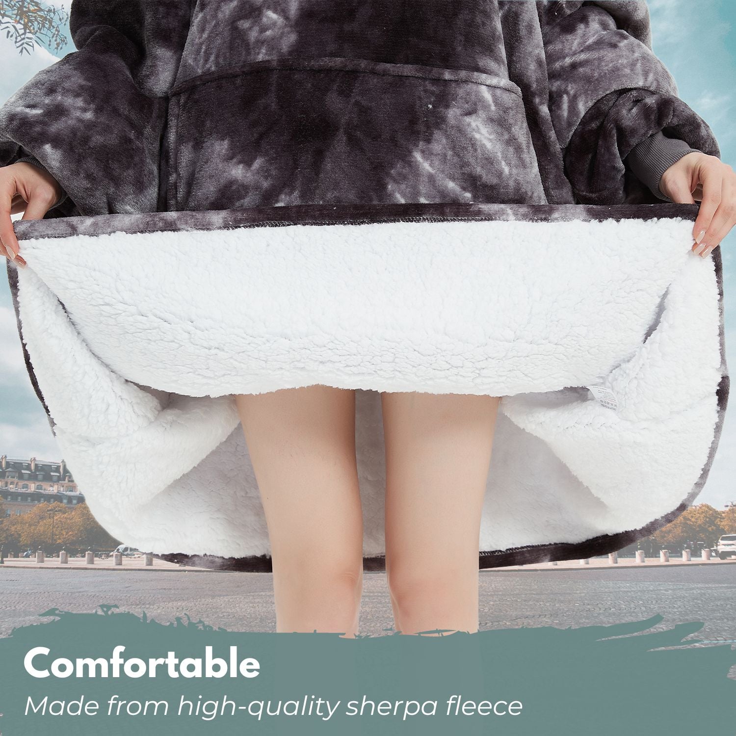 GOMINIMO Hoodie Blanket Adult Tie-Dyed Grey GO-HB-128-AYS from Deals499 at Deals499