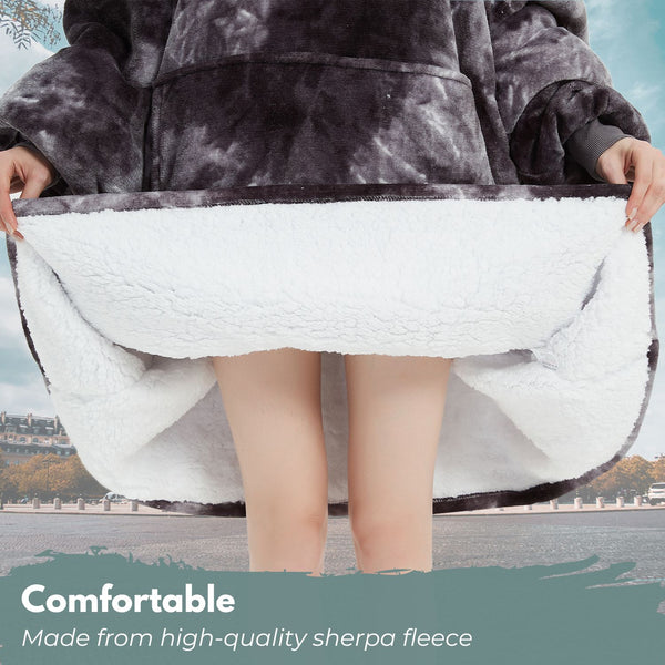 GOMINIMO Hoodie Blanket Adult Tie-Dyed Grey GO-HB-128-AYS from Deals499 at Deals499