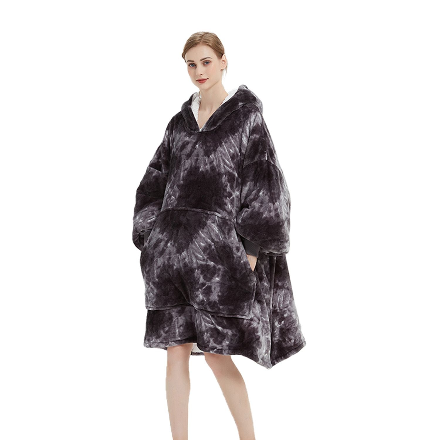 GOMINIMO Hoodie Blanket Adult Tie-Dyed Grey GO-HB-128-AYS from Deals499 at Deals499