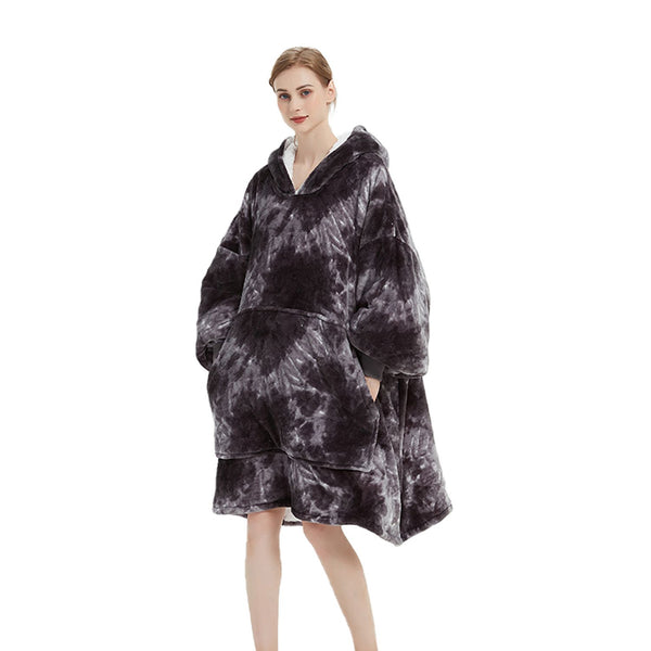 GOMINIMO Hoodie Blanket Adult Tie-Dyed Grey GO-HB-128-AYS from Deals499 at Deals499